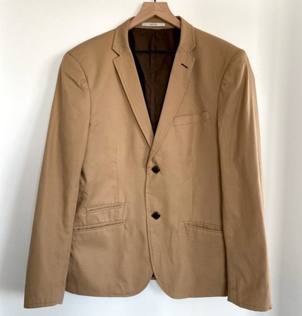ASOS EDGE Cotton Blazer Tan Size L